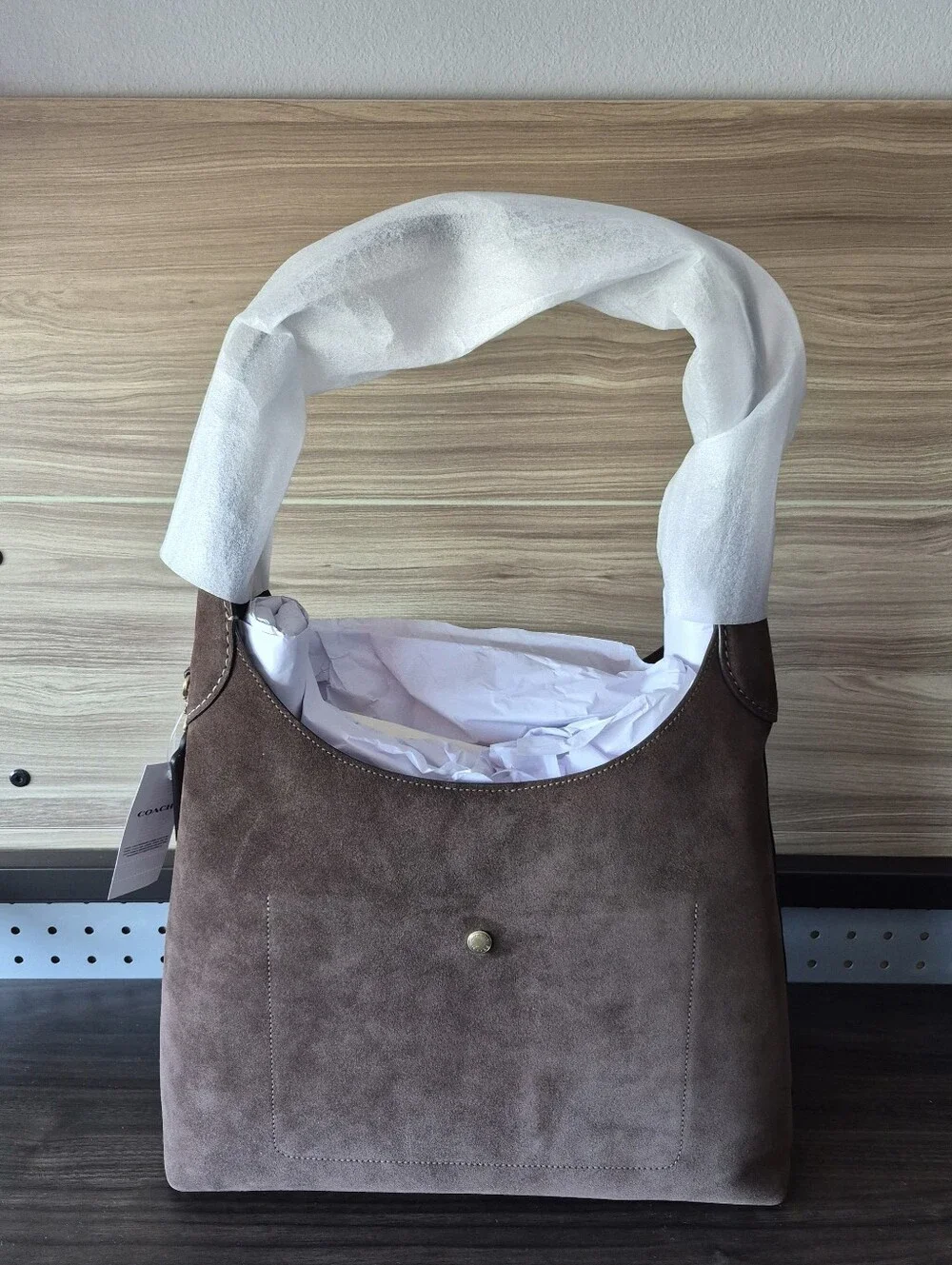 NWT Coach Brooklyn Shoulder Bag 28 In Brown Suede